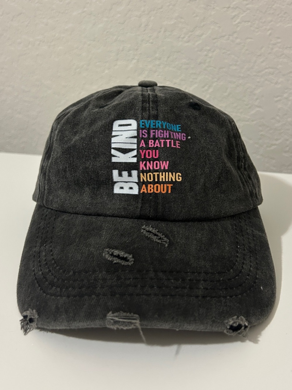 BE KIND Black Women’s Baseball Cap - Inspirational Embroidered Hat